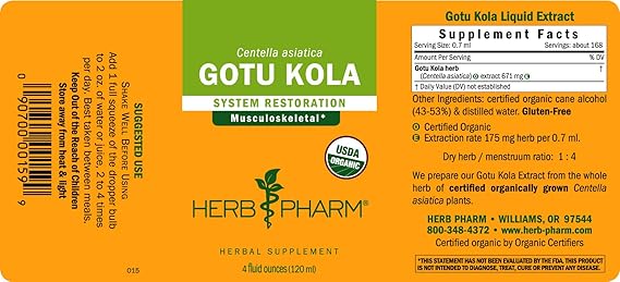 Herb Pharm GOTU KOLA EXTRACT 4 oz