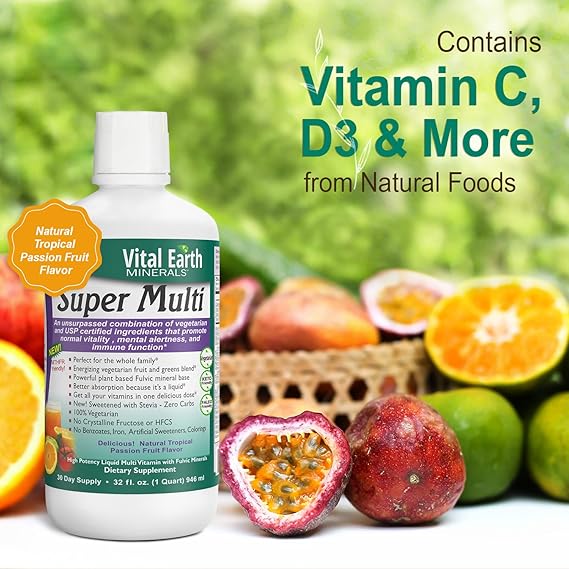Super Multi Liquid Multivitamin With Fulvic Minerals 32 fl oz