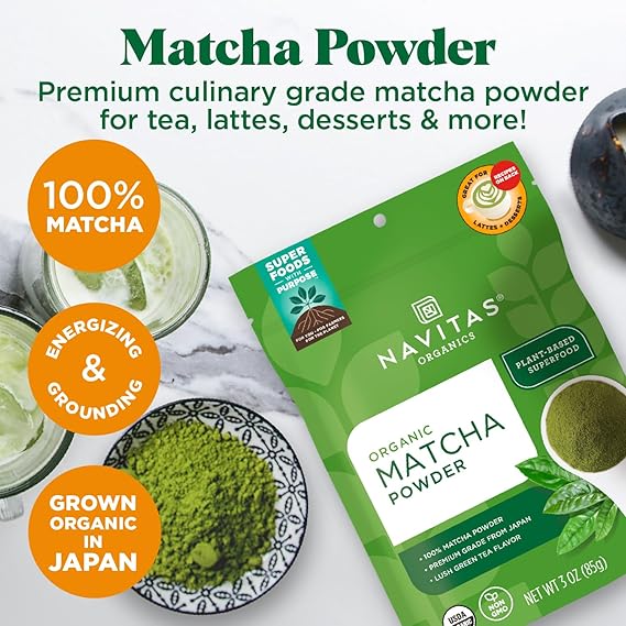 NAVITAS ORGANICS MATCHA powder 3 oz