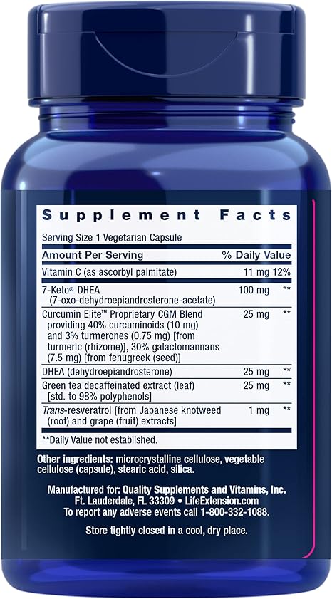 Life Extension DHEA 100 mg 60 Vegetarian Capsules