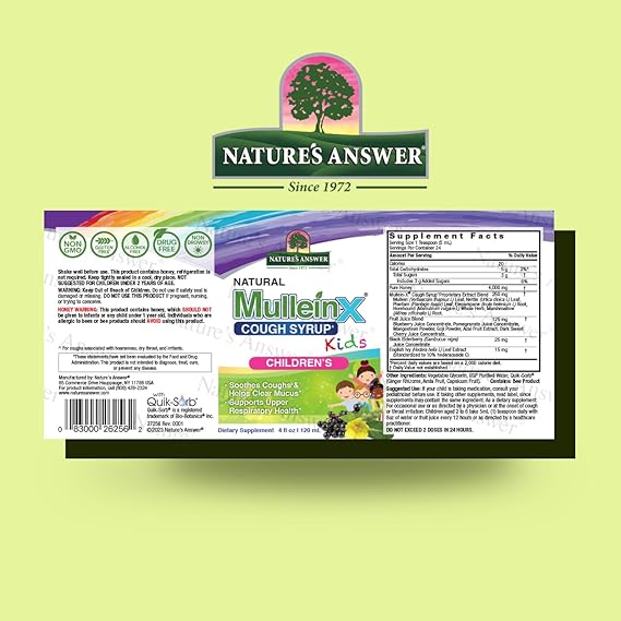NATURE'S ANSWER MULLEIN-X COUGH KIDS 4OZ
