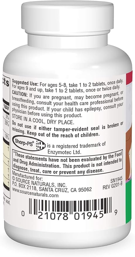 SOURCE NATURALS ATTENTIVE CHILD 60 TABS