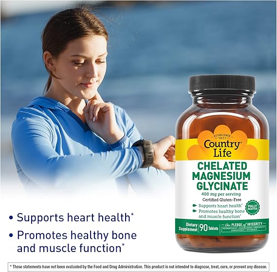 Country Life CHELATED MAGNESIUM GLYCINATE 90 Tablet