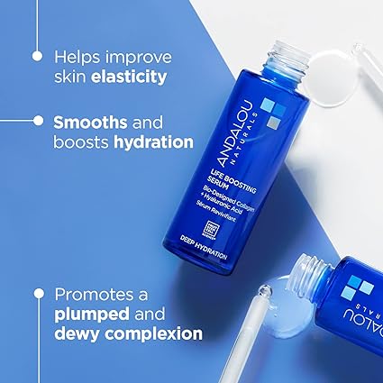 Sérum revitalizante Life Boosting de Andalou Naturals, colágeno de biodiseño + ácido hialurónico
