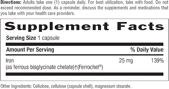 Country Life EASY IRON 25MG 90 Vegicaps