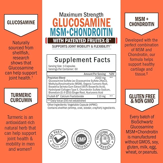 Advanced Glucosamine/Chondroitin/Msm and Turmeric,Ginger & Collagen