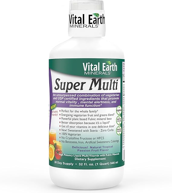 Super Multi Liquid Multivitamin With Fulvic Minerals 32 fl oz