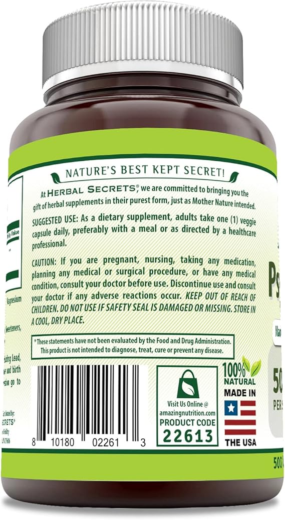 Psyllium Husk 500 Veggie Capsules