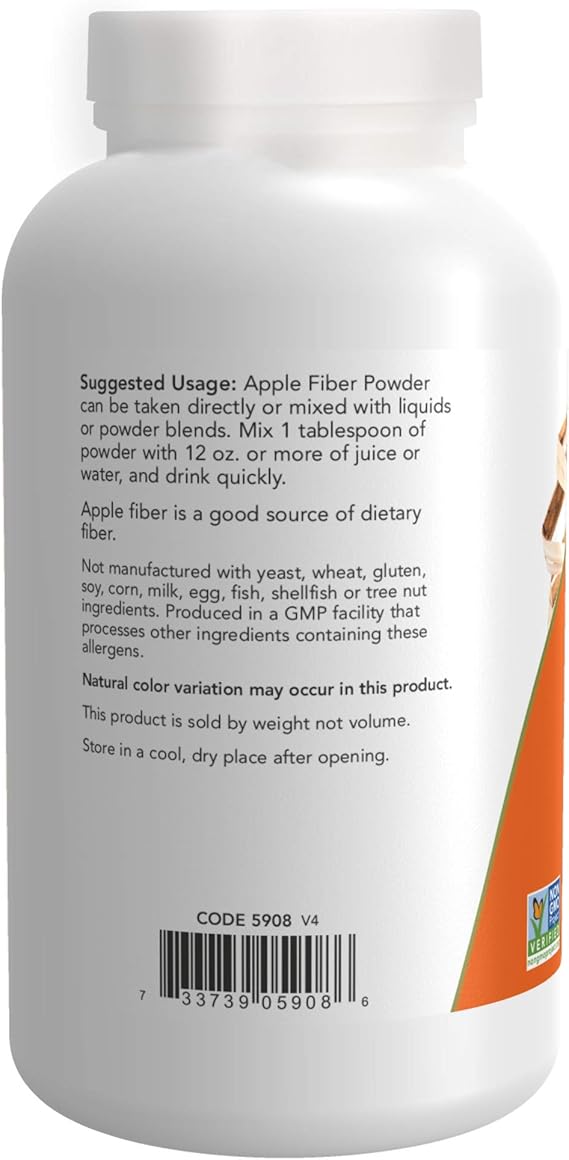 Now Apple Fiber Pure Powder 12 oz
