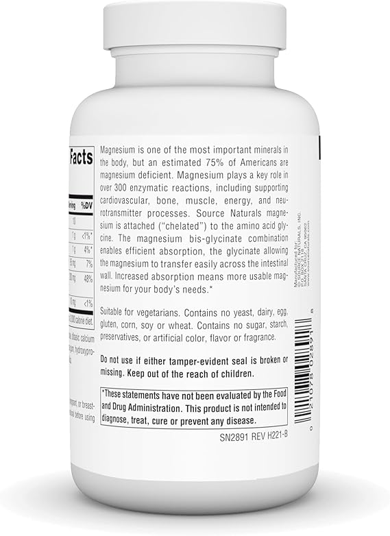 SOURCE NATURALS MAGNESIUM GLYCINATE 60T