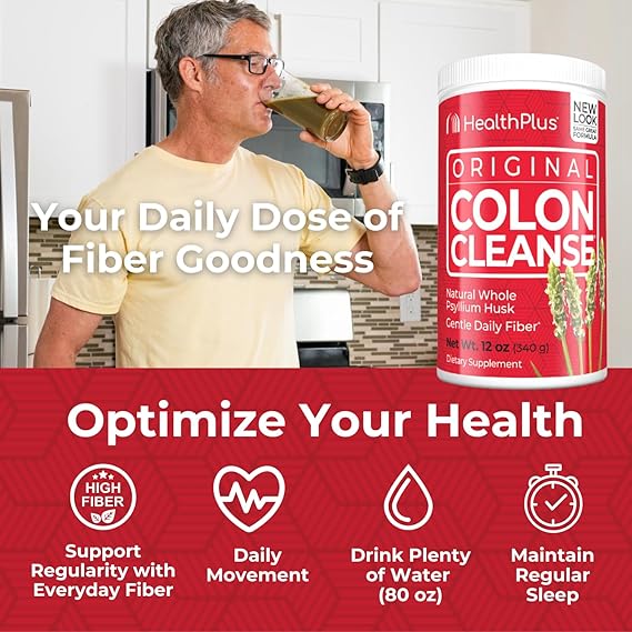 Original Colon Cleanse Natural Whole Psyllium Husk Gentle Daily Fiber