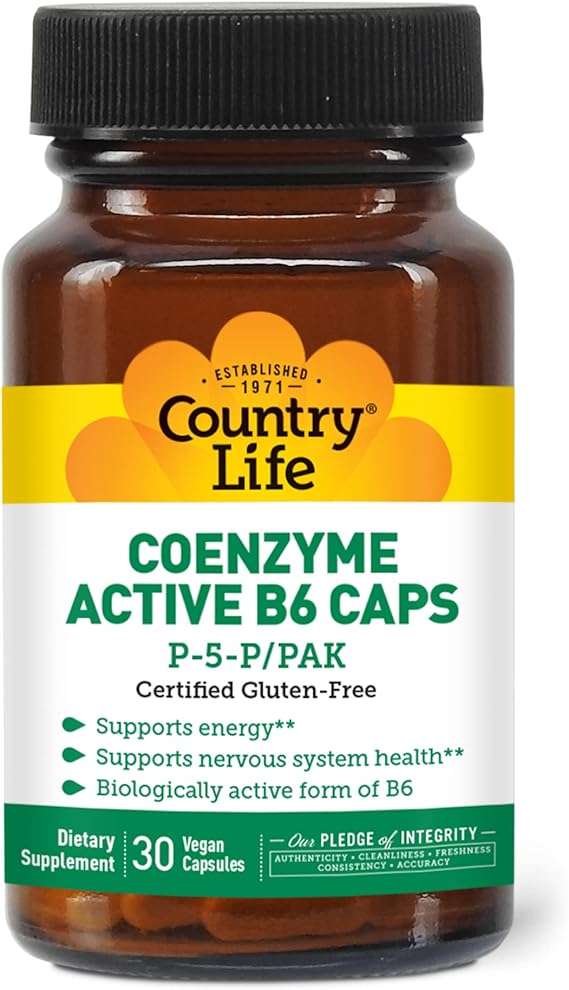 Country Life COENZYME ACTIVE B-6 50MG 30 Vegicaps