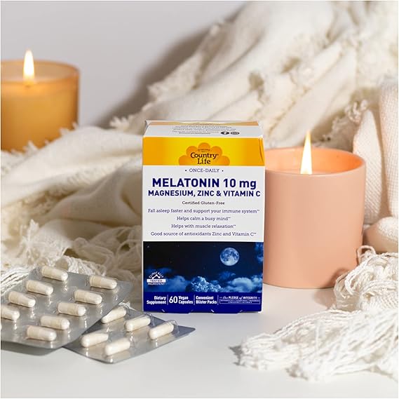 Country Life MELATONIN 10MG MAG ZINC VIT C 60 Capsule