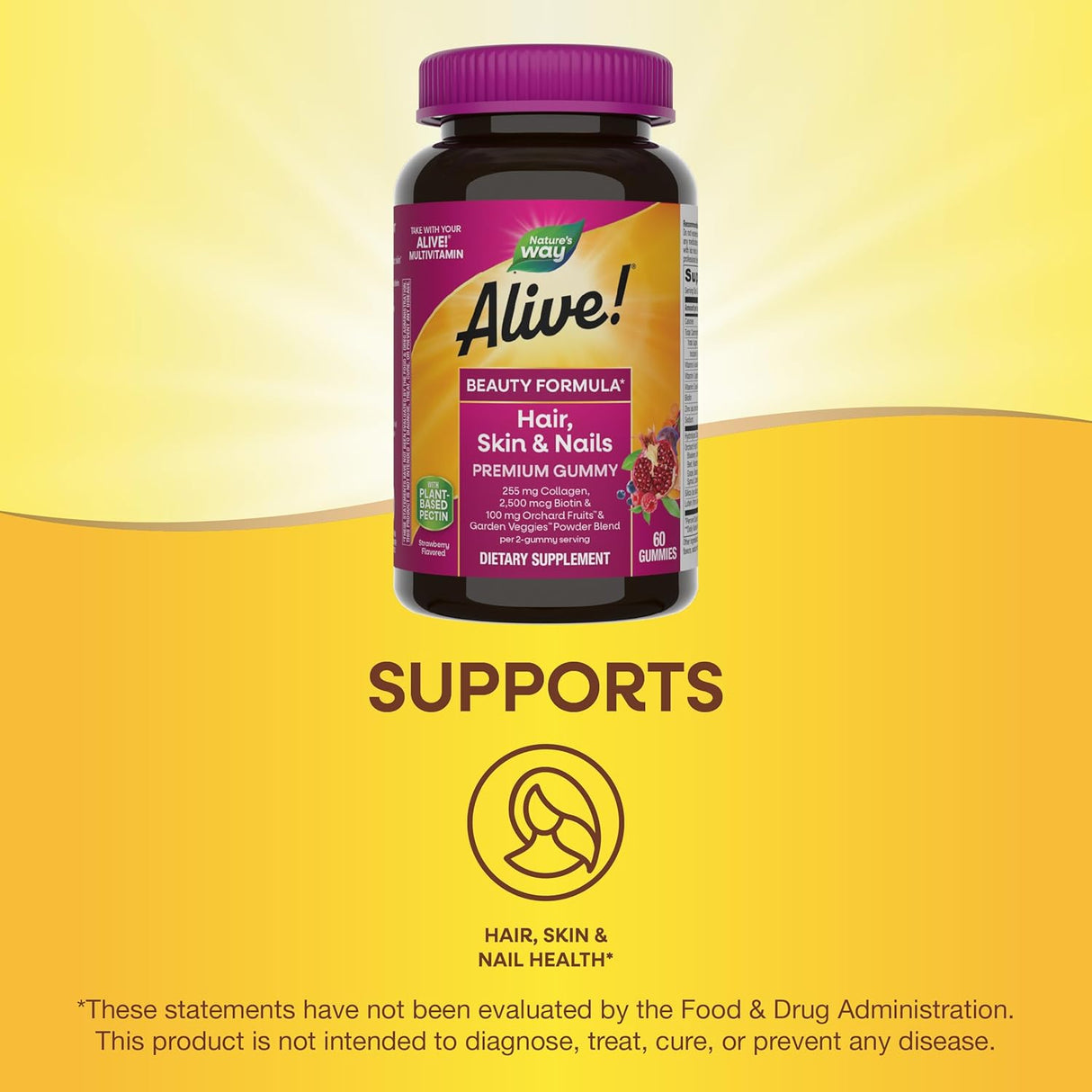 Nature's Way Alive Hair, Skin, Nails Gummies 60 Gummies