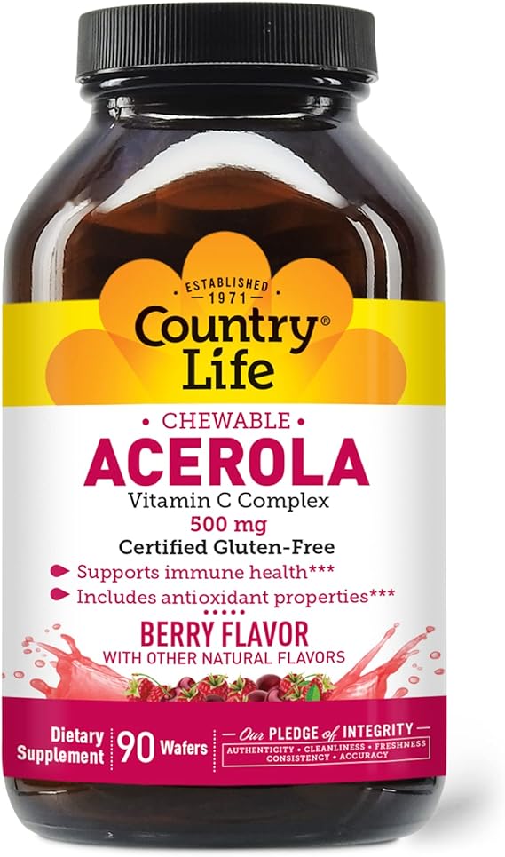 Country Life ACEROLA VIT C COMPLEX 500MG 90 Wafer