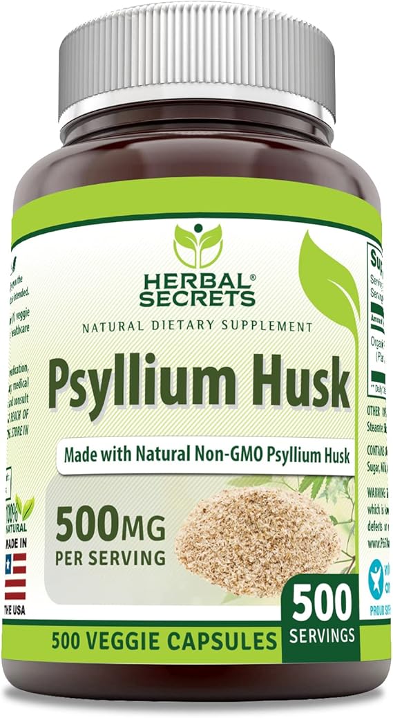 Psyllium Husk 500 Veggie Capsules
