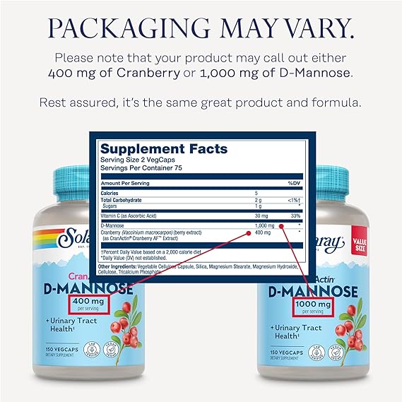 Solaray CranActin D-Mannose 1000 mg