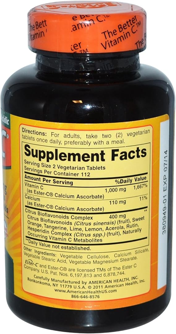 Solgar Ester-C® 500 mg with Citrus Bioflavonoids Vegetarian Tablets 225tablet