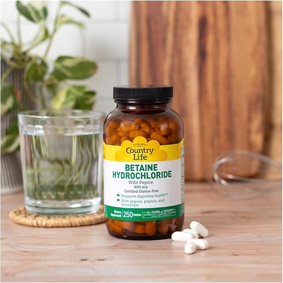 Country Life BETAINE HCL 600MG 250 Tablet