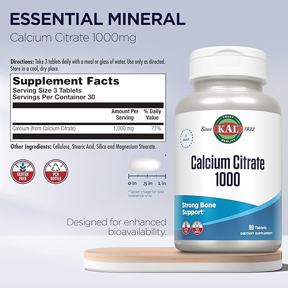Kal Calcium Citrate 1000 90CT Tablet