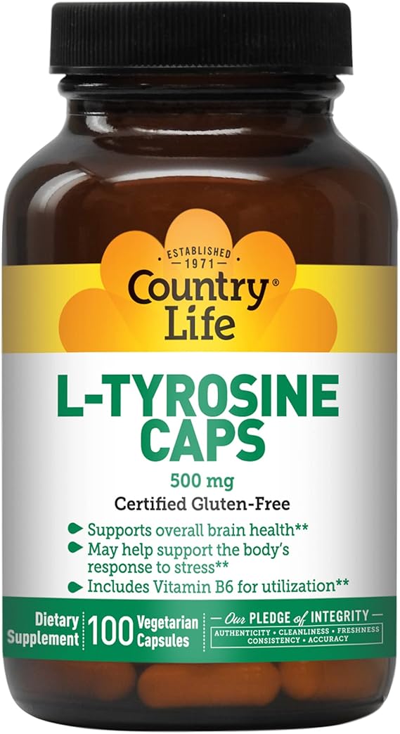 Country Life TYROSINE 500MG 100 Vegicaps