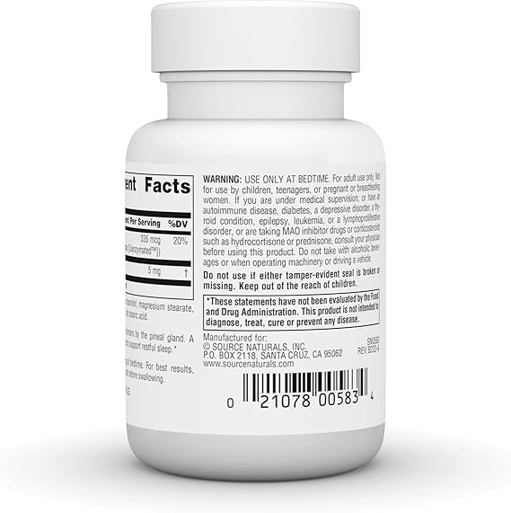 SOURCE NATURALS SLEEP SCIENCE MELATONINA 5MG SABOR MENTA 100 PASTILLAS SUBLINGUALES