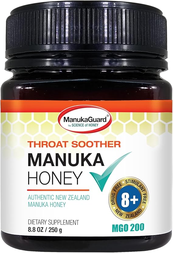 MANUKA GUARD ALIVIADOR DE GARGANTA 8+ MGO 200 MIEL DE MANUKA 8.8 OZ