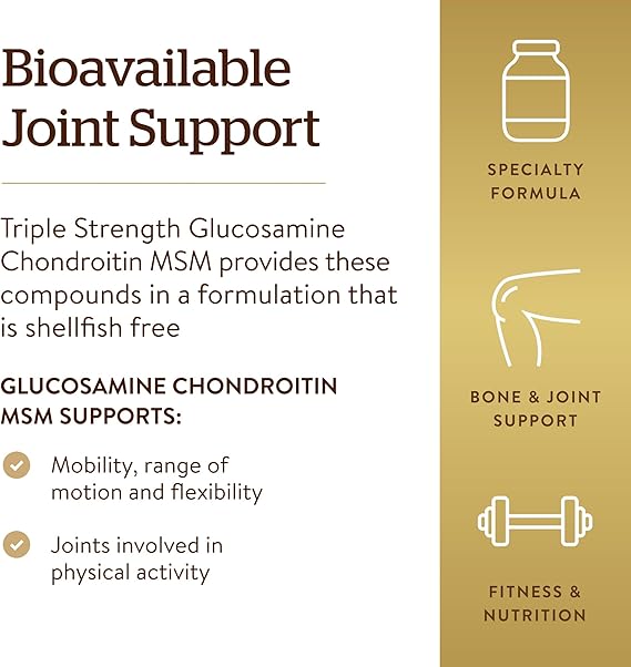 Solgar Triple Strength Glucosamine Chondroitin MSM (Shellfish-Free) Tablets 60tablet