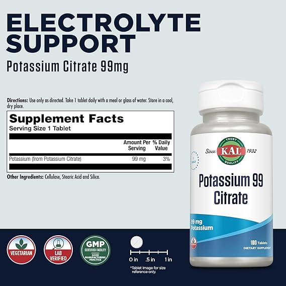 Kal Potassium 99 Citrate 100CT 99MG Tablet