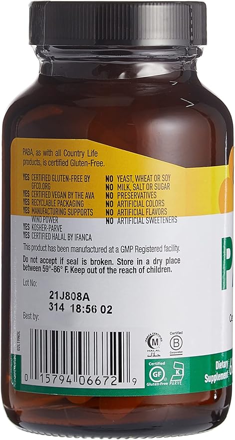 Country Life PABA 1000MG 60 Tablet