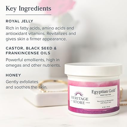 HERITAGE STORE FRAGRANCE FREE EGYPTIAN GOLD BUTTER 4 OZ