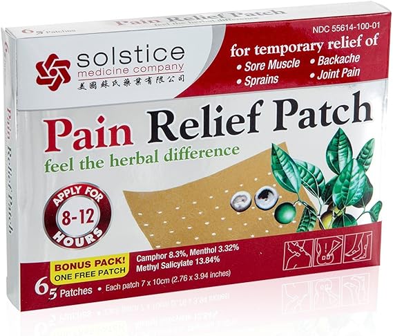SOLSTICE MEDICINE COMPANYPAIN RELIEF PATCH 6 PATCHES