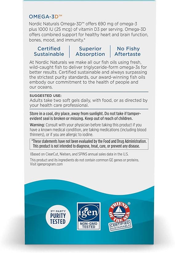 Omega-3D Fish Oil 690mg Lemon 60 Soft Gels