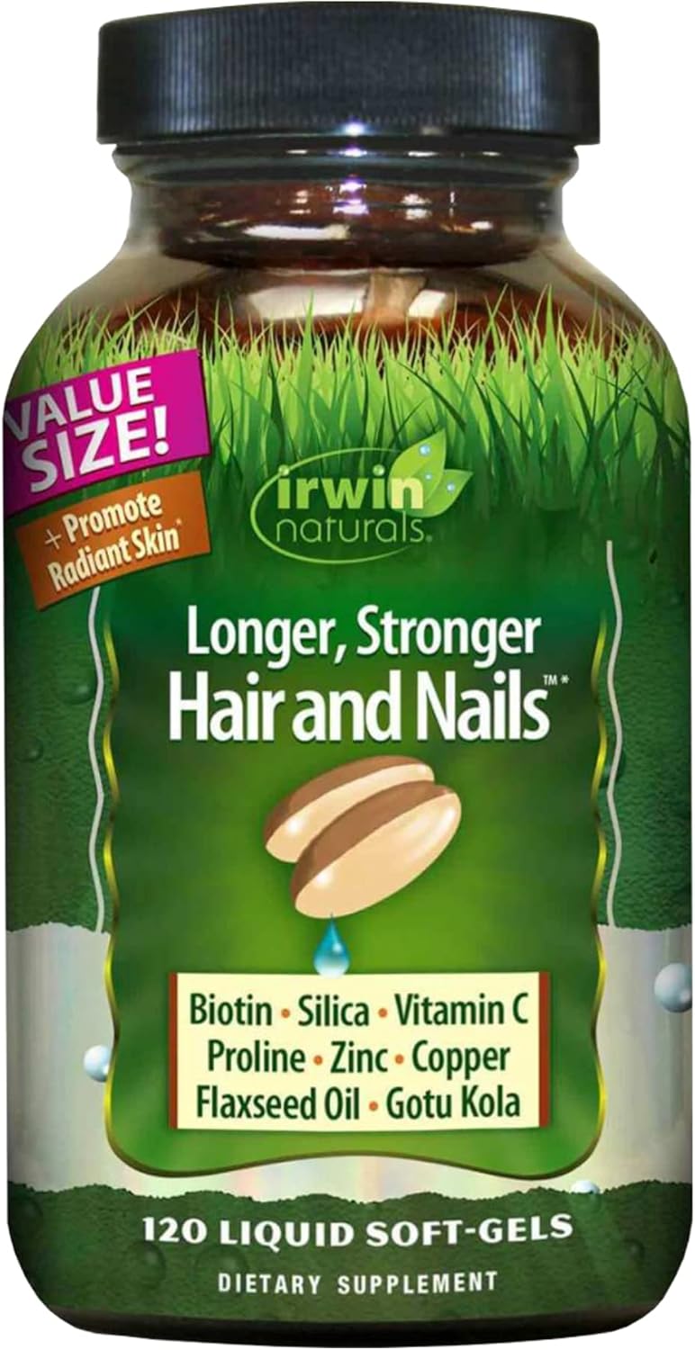 Irwin Naturals Longer, Stronger Hair And Nails 120 Softgels