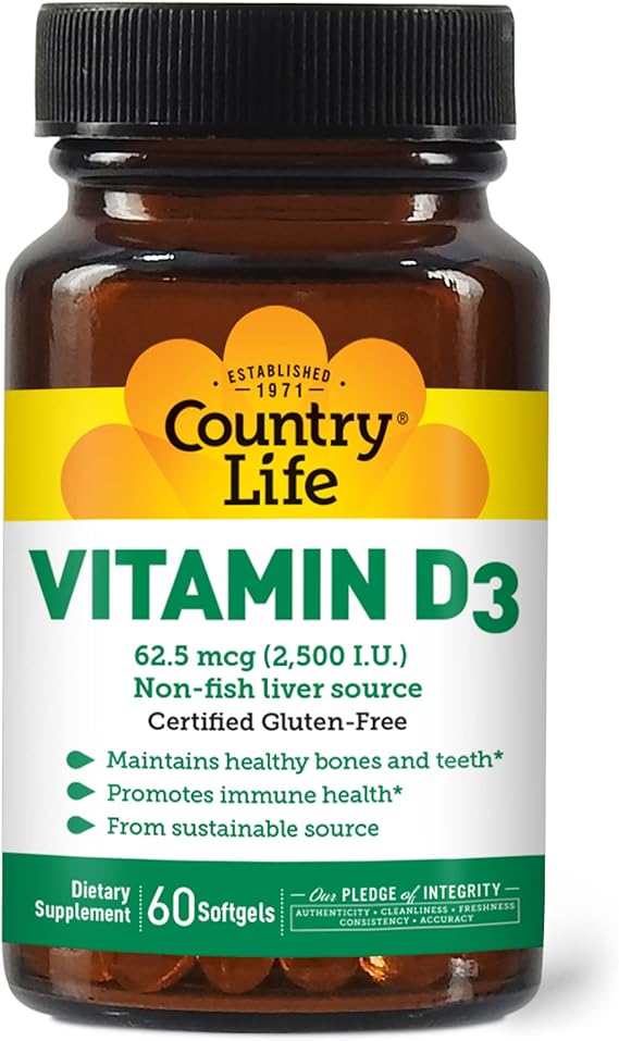 Country Life VITAMIN D3 2500IU 60 Softgel