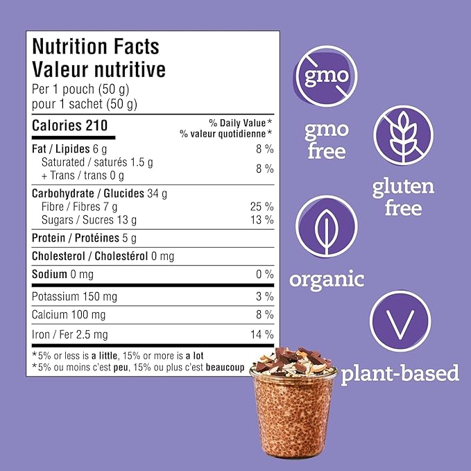 PRANA ORGANICS Overnight Chia Chocolate 5 pk 8.8 OZ