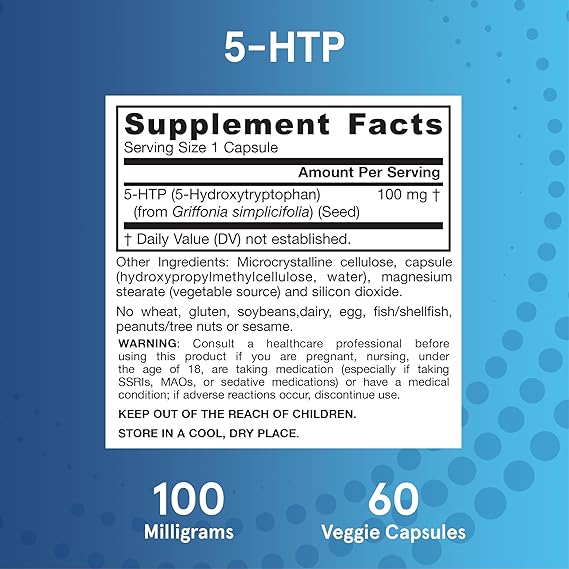 5-HTP 100 mg 60 Veggie Capsules