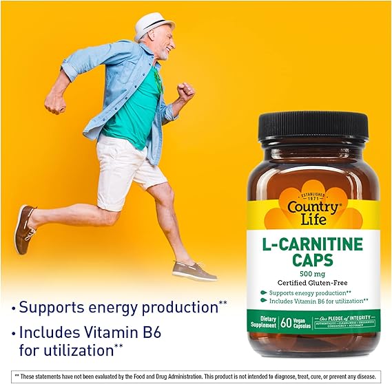 Country Life CARNITINE 500MG 60 Vegicaps