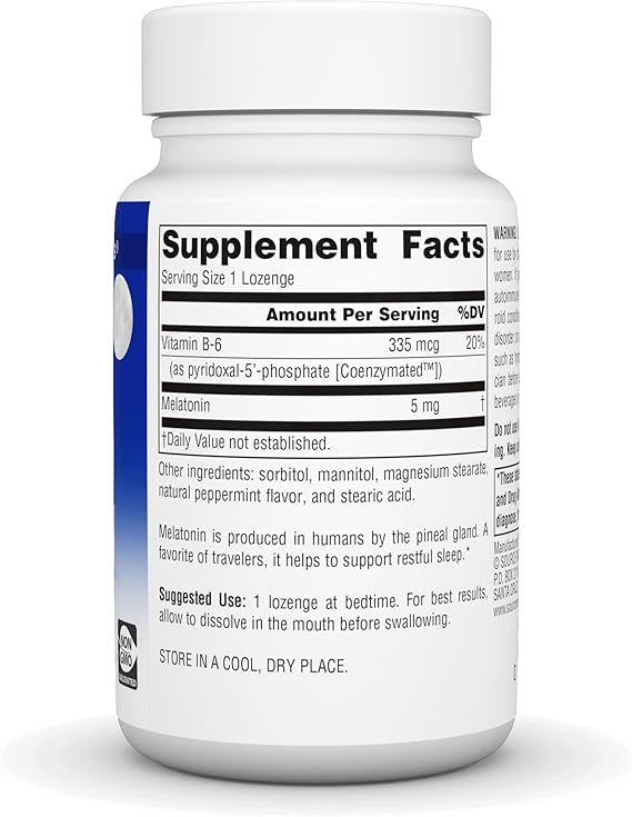 SOURCE NATURALS SLEEP SCIENCE MELATONIN 5MG PMINT 200 LOZ