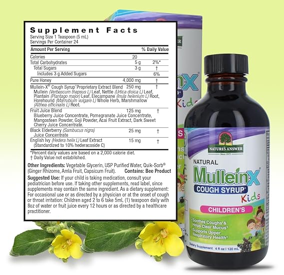NATURE'S ANSWER MULLEIN-X COUGH KIDS 4OZ