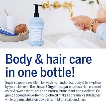 Dr Bronner's 4-in-1 Baby Unscented Organic Sugar Soap