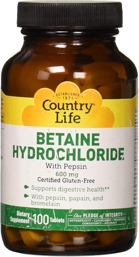 Country Life BETAINE HCL 600MG 100 Tablet