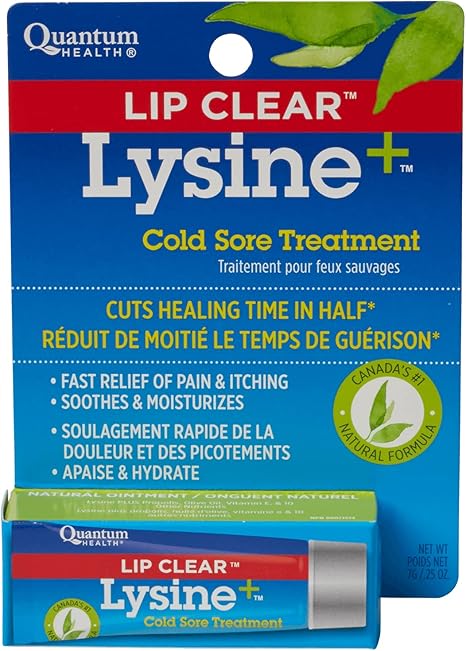 Quantum - Lip Clear Tratamiento para herpes labial - Lisina 0.25 oz