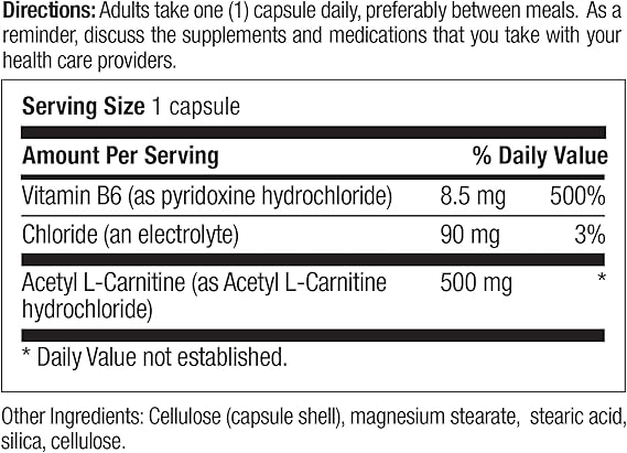 Country Life ACETYL L-CARNITINE 500MG 120 Vegicaps