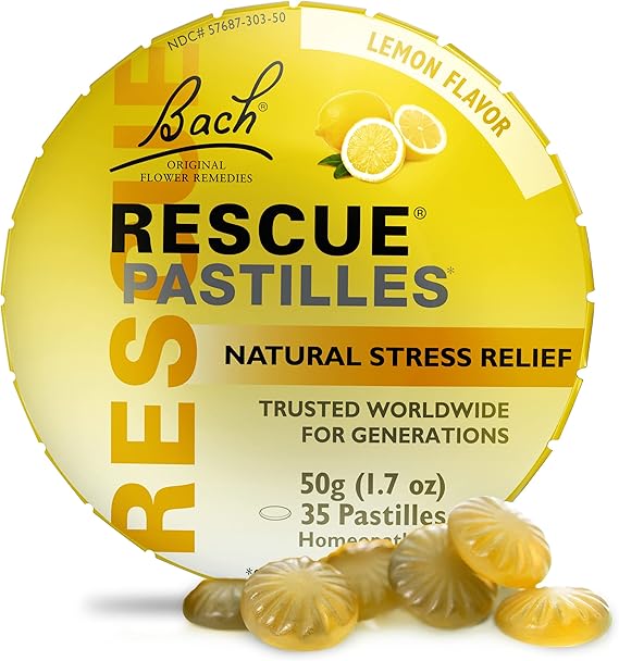 Bach Rescue Pastilles Natural Stress Relief Lemon Flavor