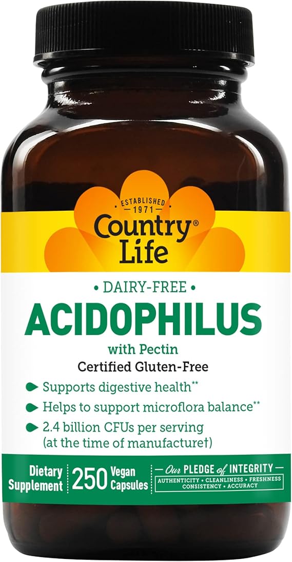 Country Life DAIRY FREE ACIDOPHILUS 250 Vegicaps