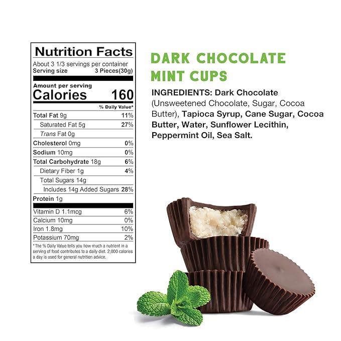 FREE2B Dark Choc Mint Mini Cups 3.5 OZ
