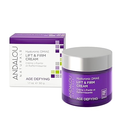 Crema reafirmante y efecto lifting de ácido hialurónico y DMAE de Andalou Naturals