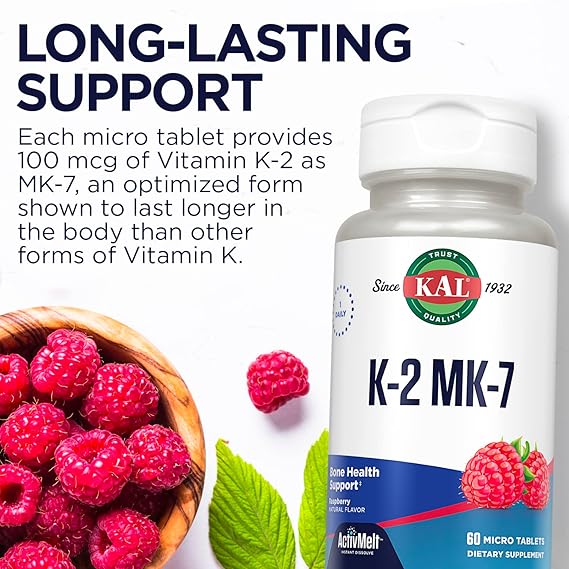 Kal K-2 MK-7 Raspberry 60CT Lozenge