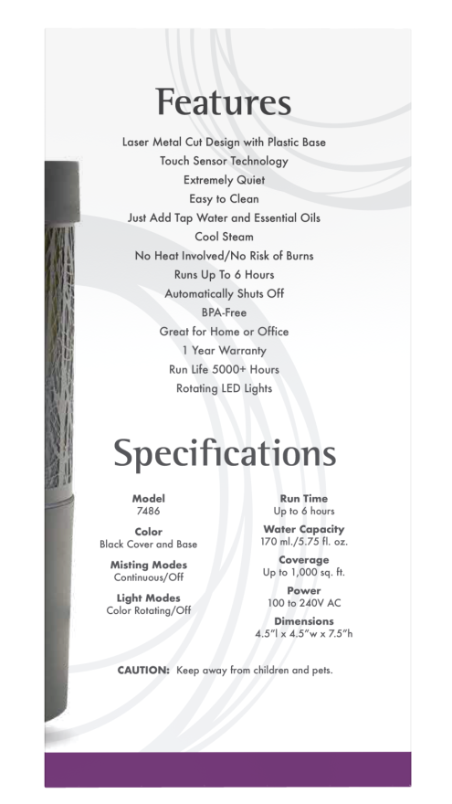 Now ULTRASONIC STAINLESS STEEL TOUCH DIFFUSER